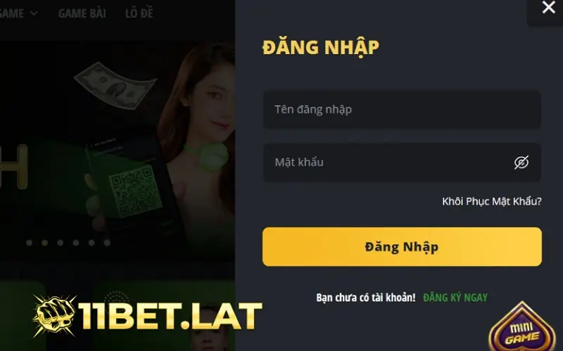 Cách đăng nhập nhà cái 11Bet trên website